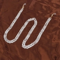 Detailed view of translucent white acrylic link chain with gold lobster clasps and silicone loops - Translucent Frosted White (K3410)