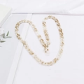 Amber and cream leopard print acrylic glasses chain with gold lobster clasps and silicone loops - Amber Milk White (K3404)