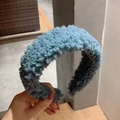 Diadema ancha de vellón sherpa azul claro para mujer con textura suave de lana de cordero - Azul Marino (O3210)