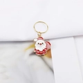 Christmas Santa Claus alloy hair ring pendant with red and white enamel for hair braids - Santa Claus (E8327)