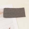 Elastic knit yoga headband in mid grey color with vertical ribbed texture for women - Dark Gray