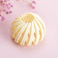 Détail de la pince à cheveux extensible crème montrant la structure en résine - Beige