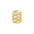 Anillos para el cabello dorados de metal con patrón ovalado grabado y textura de puntos - Dorado (M4112)
