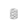 Anillo de metal plateado con patrón de flores huecas para extensiones de rastas - Plateado (M4112)