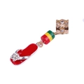 Pendentif bijoux pour dreadlocks avec tong rouge et perles colorées en finition dorée - Chaussure Rouge