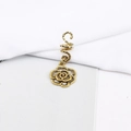 Detail of vintage gold spiral hair rings with a rose pendant for dreadlock styling - Hollow Rose Style (E7523-11#)