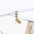 Detailed macro shot of vintage gold dragonfly charm and spiral hair ring for braids - Vintage Dragonfly Style (M5121-17#)