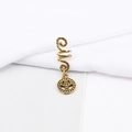 Macro detail of alloy spiral hair coil with bohemian style geometric pendant - Geometric Ethnic Style (E7526-25#)