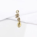 Macro detail of retro golden spiral hair coil with shell pendant for dreadlock styling - Vintage Conch Style (E7526-29#)