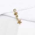 Detailed view of a gold spiral dreadlock bead with a textured starfish pendant accessory - 3D Starfish Style (E7526-30#)