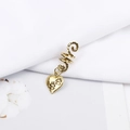 Detail of a vintage gold spiral hair braid accessory featuring a heart paw pendant - Animal Paw Heart Style (E7525-10#)