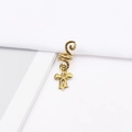 Macro view of a golden spiral dreadlock hair clip featuring a vintage butterfly pendant - Matte Vintage Bow Style (E7530-14#)