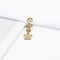 Detail of antique gold spiral hair jewelry featuring a butterfly pendant for braids - Antique Gold Spiral Butterfly Style (E7530-15#)