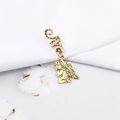 Detail showing vintage gold angel pendant and spiral hair ring for dreadlocks styles - Praying Angel Style (M4505-29#)