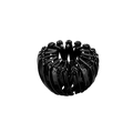Anello per capelli a nido d'uccello nero lucido con denti estensibili per chignon - Stile Lucido (E3101) / Nero