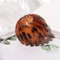 Pince à cheveux nid d'oiseau extensible en résine ambre motif écaille de tortue - Léopard Foncé