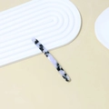 Minimalist purple marble acetate hair clip with polished tortoiseshell texture - Light Leopard