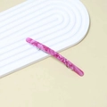 Pink marble texture acetate hair clip with silver spring metal fastener barrette - Purple