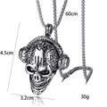 Punk schedel met koptelefoon hanger en 60cm stalen ketting voor heren mode - Antiek Zilver