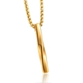 Collana minimalista placcata oro con ciondolo a barra ritorta e catena veneziana - Oro