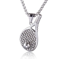 Collana vintage da uomo in acciaio inossidabile con pendente racchetta da tennis - Stile Racchetta da Tennis Argento