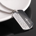 Men's two-tone stainless steel cross necklace with engraved bible verse pendant - Bible Verse Cross Style / Silver Pendant With Stainless Steel Ball Chain