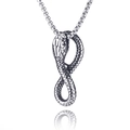 Vintage punk stainless steel snake pendant necklace with detailed scales for men - Python