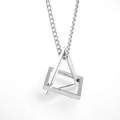 Minimalistische Halskette mit ineinandergreifenden Dreieck und Quadrat Anhänger - Ineinandergreifende Geometrie / Silberner Stil Mit Panzerkette