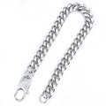 Classic silver Cuban link bracelet for men in durable stainless steel with lobster clasp - 21cm Stainless Steel Bracelet / 8mm Wide