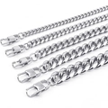 Heren roestvrijstalen Cubaanse schakelkettingen in vijf breedtes met karabijnsluiting - 8mm Breed / 21cm Roestvrijstalen Armband