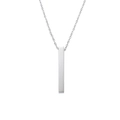 Collana con pendente a barra verticale in argento lucido e catena in acciaio inox - Argento
