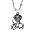Collana con pendente cobra in acciaio inossidabile vintage con scaglie dettagliate stile punk - Stile Ciondolo Cobra / Argento
