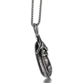 Collana vintage in acciaio inossidabile con pendente a piuma e artiglio di aquila - Argento