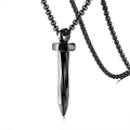 Collana da uomo con pendente a chiodo in acciaio inossidabile nero e catena a scatola - Nero