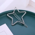 Fermaglio per capelli a stella in metallo argento lucido su piatto in ceramica verde - Argento (C3515)