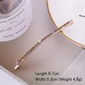 Detailed view of elegant rose gold rhinestone hair clip with dimensions 8.7cm length - Champagne Rose Gold Base