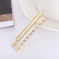Elegantes Set aus goldenen Haarspangen mit funkelnden Champagner-Zirkonia-Steinen - Goldener Stil (B9132 C3229)