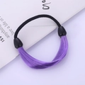 Élastique à cheveux en cheveux synthétiques violets avec boucle en caoutchouc noir durable - Violet