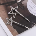 Set di fermagli per capelli con stelle in strass argentati per acconciature moda - Stile Argentato (B1332)
