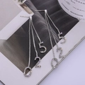 Eleganti orecchini a nappa d'argento con ciondoli 520 in cristallo per uno stile chic - Argento (A9309)