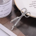 Funkelnde Strass-Scheren-Haarspange mit kreativem Silberlegierungsdesign und Kristallen - Silber (C2418)