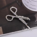 Sparkling rhinestone scissors hair clip with silver finish for a stylish hairstyle look - Scissor Design(C6315)