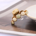 Elegant gold alloy hair claw with white marble resin stone inserts for women - Fruit Green (C5507)