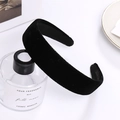Minimalistischer schwarzer Samt-Haarreif für Damen mit weicher Schwammfüllung - 4CM Breite (C5103) / Schwarz