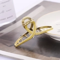 Elegante pinza per capelli geometrica in metallo dorato in stile coreano minimalista - Giallo