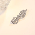 Detalle de la pinza creativa de plata para el pelo con brillantes cristales de strass - Pinzas de pelo pico de pato / Plateado