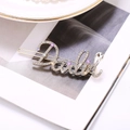 Elegant gold alloy 'Darling' hair clip with sparkling white and lavender rhinestones - Rhinestone Letter Darling (C3407) / Gold