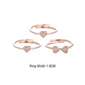 Three-in-one rose gold adjustable clover ring set with white cubic zirconia crystals - Adjustable Open / Rose Gold