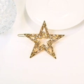 Barrette étoile dorée élégante ornée de cristaux champagne étincelants pour femme - Or C3223