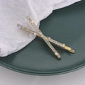 Elegante vergoldete Haarspangen mit funkelndem Strassbesatz für Damen im Set - B9433 Stil (B9433) / Gold